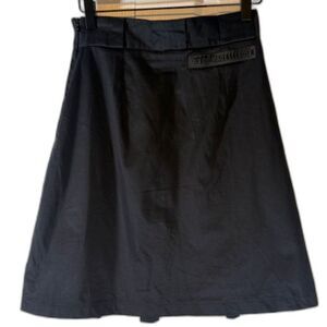 VOR Viadellerose Italian Black Pleated Back Skirt XS Made Italy Designer